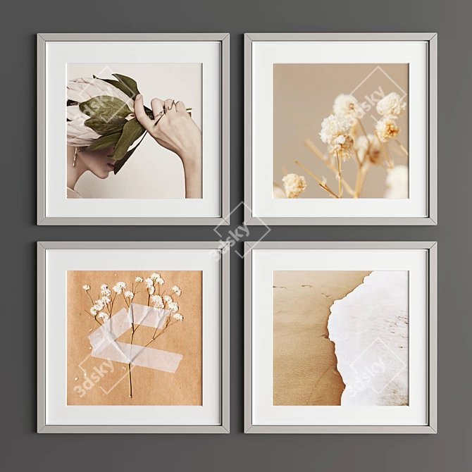 Elegant Art Frame: 50x50cm, Multiple Materials 3D model image 2