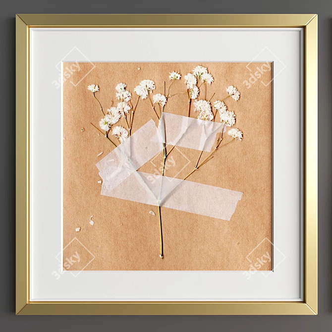 Elegant Art Frame: 50x50cm, Multiple Materials 3D model image 3