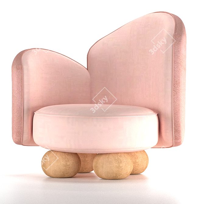 Cozy Embrace Armchair 3D model image 2