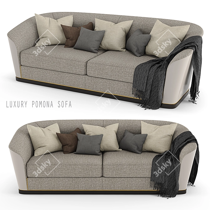 Elegance Defined: Pomona Sloping Armrest Luxury Sofa 3D model image 1