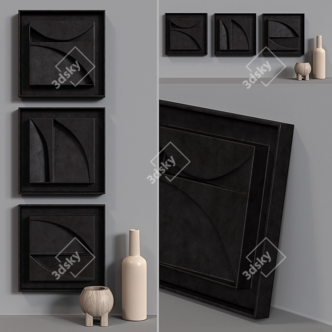 Elegant Chocolate Decor Set 3D model image 2