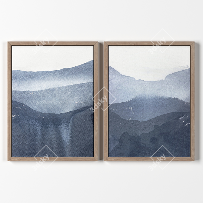 Artistic Flair: 2 Elegant Frames 3D model image 1