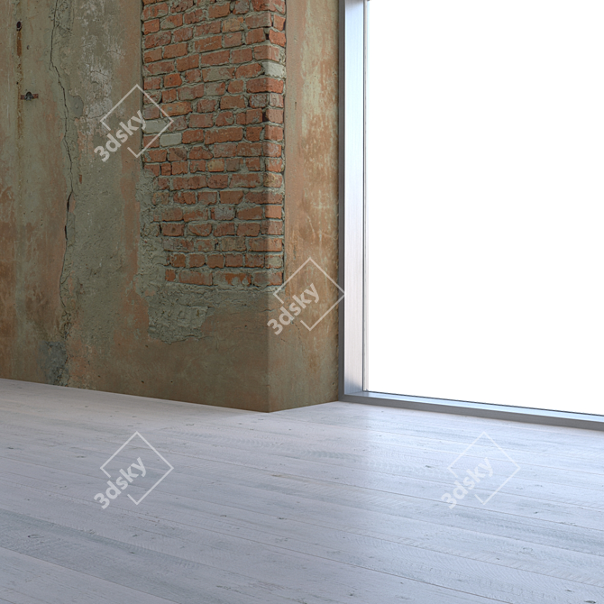 Seamless Old Brick Wall 1001 3D model image 3