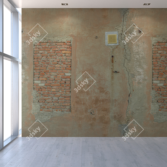 Seamless Old Brick Wall 1001 3D model image 5