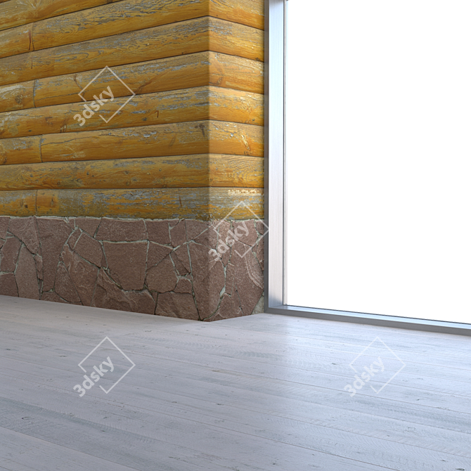 Seamless Wooden Wall Texture 3D model image 3