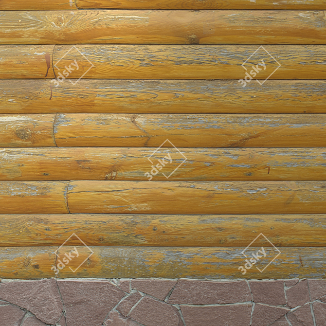 Seamless Wooden Wall Texture 3D model image 4