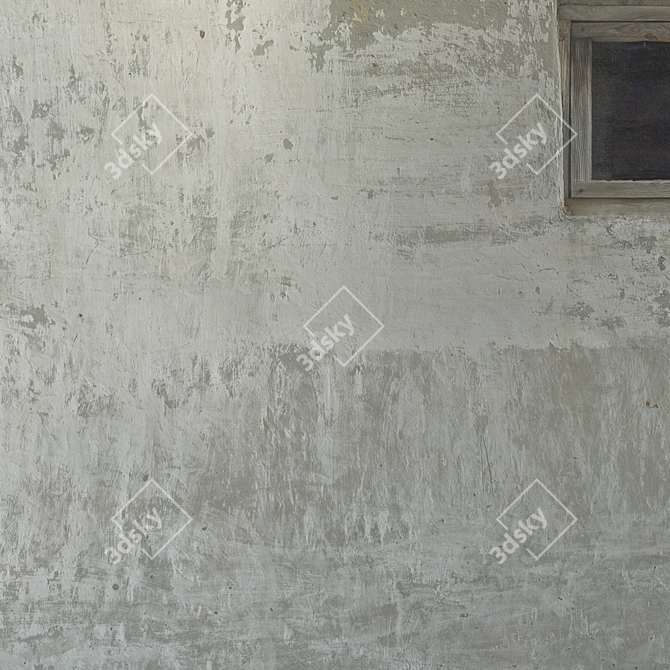 Vintage Window Wall Texture 3D model image 4