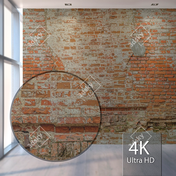 Authentic Brick Texture for Close-Up Detail 3D model image 1