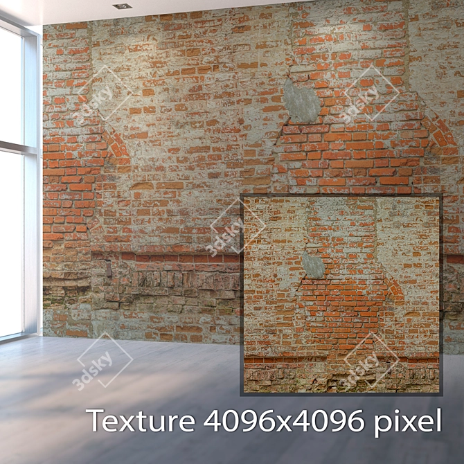 Authentic Brick Texture for Close-Up Detail 3D model image 2