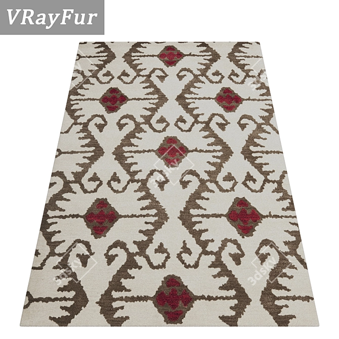 Luxury Rug Set: High-Quality Textures 3D model image 2