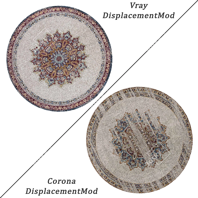 Versatile Round Rug Set 3D model image 2