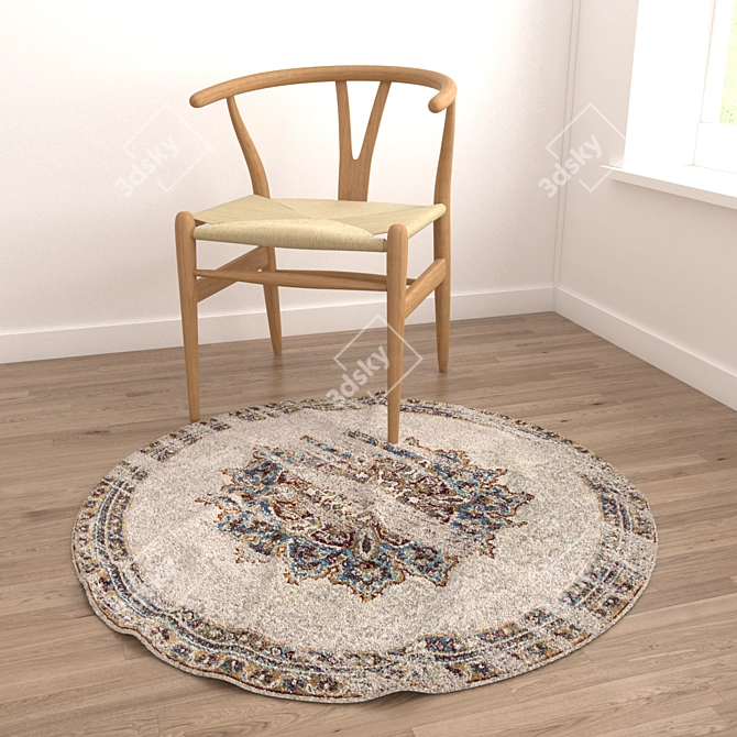 Versatile Round Rug Set 3D model image 4