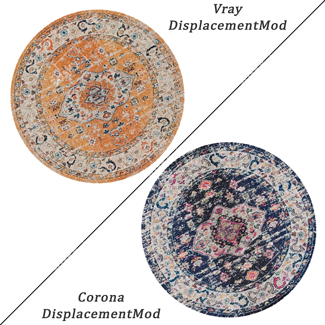 Versatile Round Carpets Set 3D model image 2