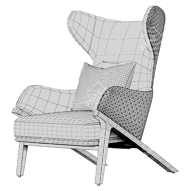 Elegant Modern Armchair 3D model image 4