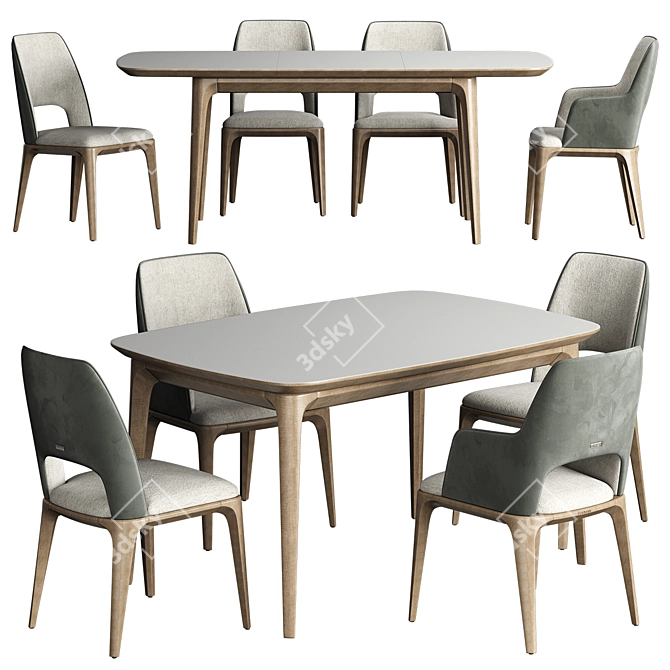 Convertible Dining Table with Play Chair 3D model image 1