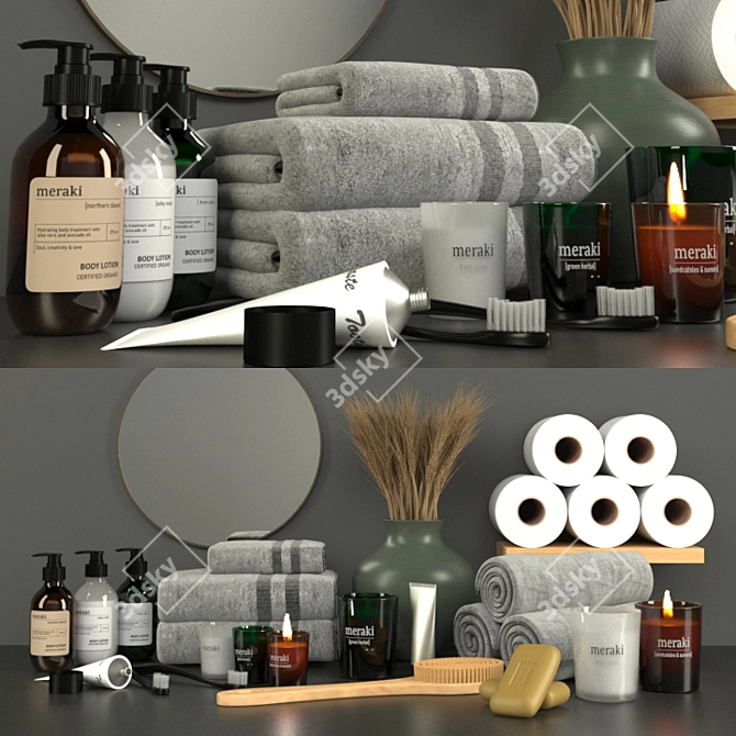 Luxurious Bath Essentials Set 3D model image 2