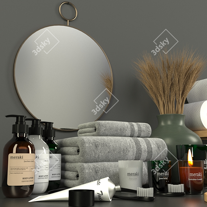 Luxurious Bath Essentials Set 3D model image 3