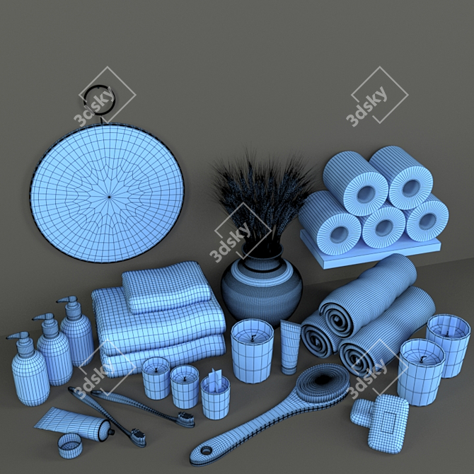 Luxurious Bath Essentials Set 3D model image 5