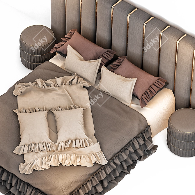 Sleek Modern Bed 2015 3D model image 3