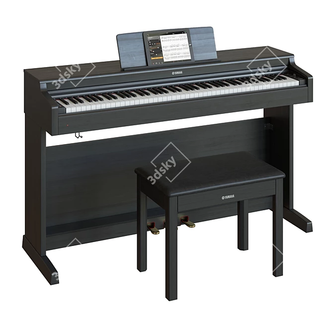 Yamaha YDP-164: A Digital Piano Masterpiece 3D model image 1