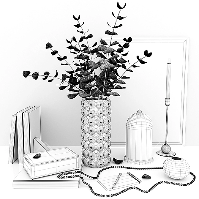 Elegant Eucalyptus Decor Set 3D model image 5