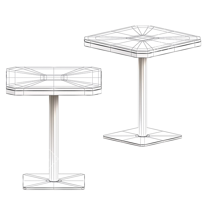 Sophisticated Marble Bistro Table 3D model image 2