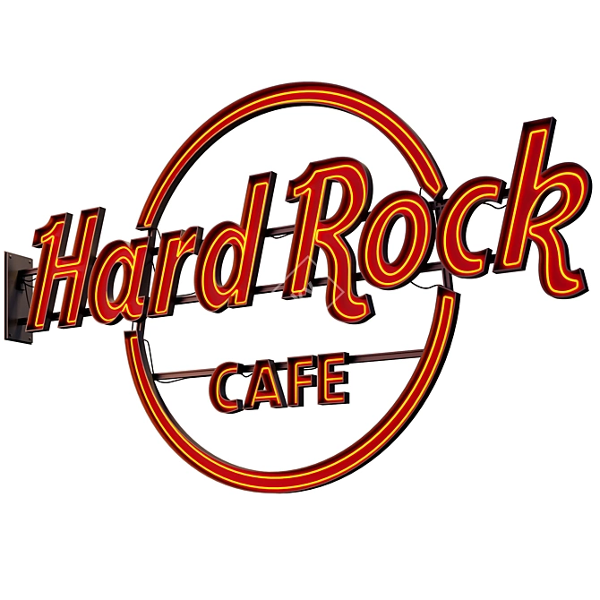 Rockin' Neon Sign: Hard Rock Cafe 3D model image 1