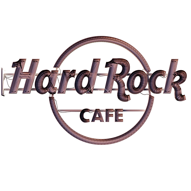 Rockin' Neon Sign: Hard Rock Cafe 3D model image 4