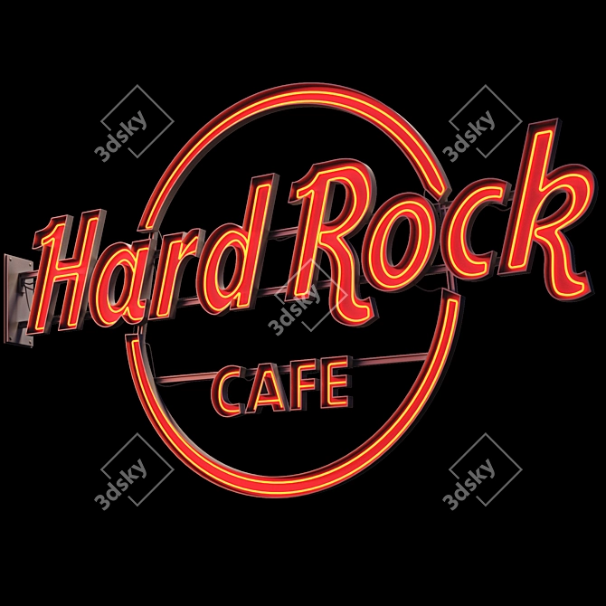 Rockin' Neon Sign: Hard Rock Cafe 3D model image 6