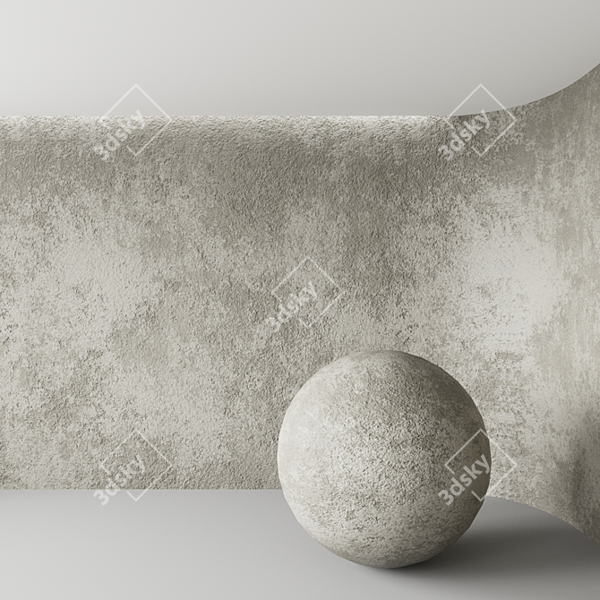 Seamless Concrete Plaster: High-Res Textures & Customizable Material 3D model image 1