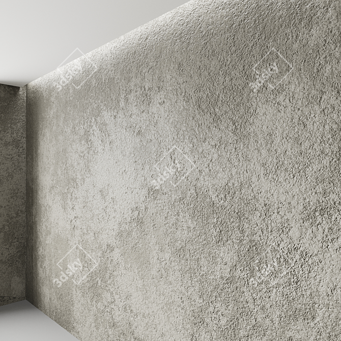 Seamless Concrete Plaster: High-Res Textures & Customizable Material 3D model image 2