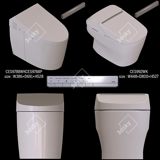 TOTO NEOREST EX & AH Toilets 3D model image 1