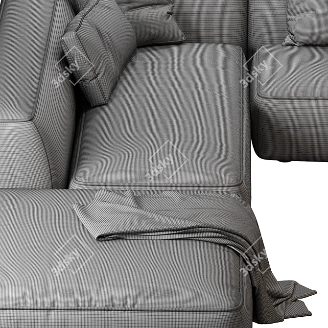 Lema Cloud Leather Sofa: Modern Comfort in Stunning Leather 3D model image 5