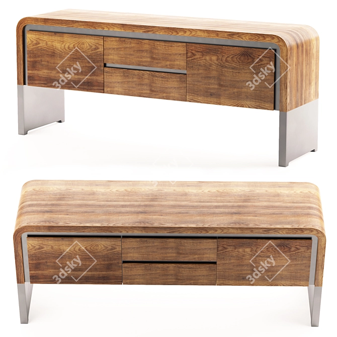 Elegant Ribbon Credenza 3D model image 1