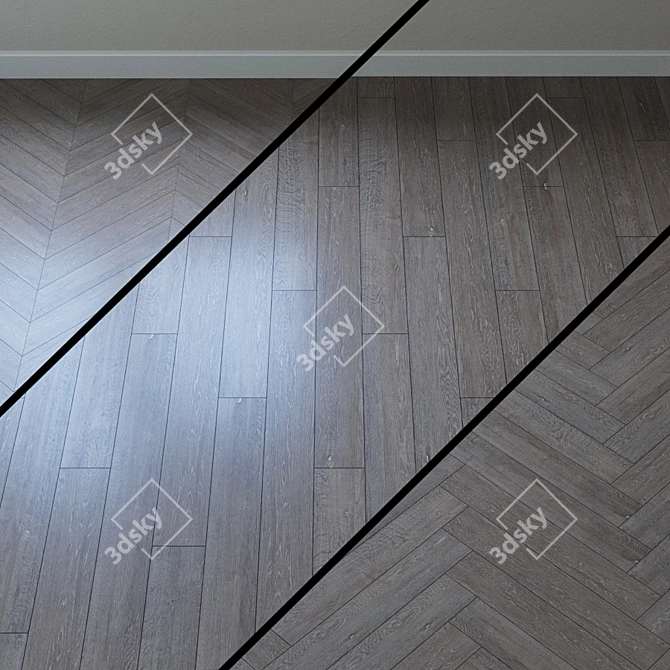 Silver Dollar Oak Parquet 3D model image 1