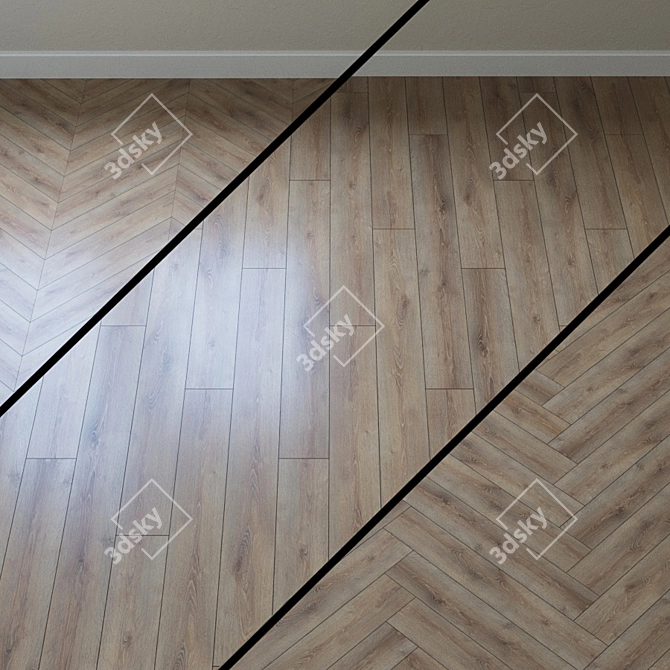 Clear Water Oak Parquet 3D model image 1