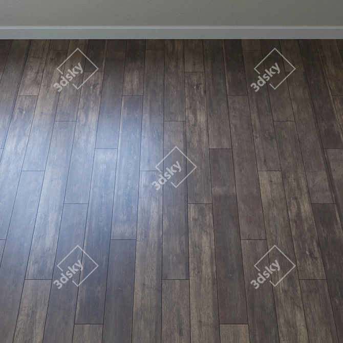 Vintage Oak Parquet Flooring 3D model image 2