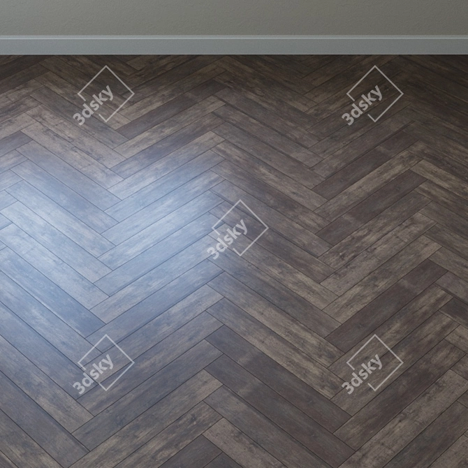 Vintage Oak Parquet Flooring 3D model image 3