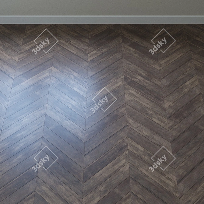 Vintage Oak Parquet Flooring 3D model image 4