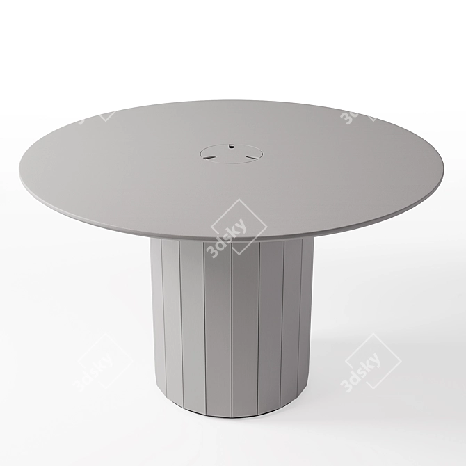 Smart Dining Table with Integrated Power Outlets 3D model image 1