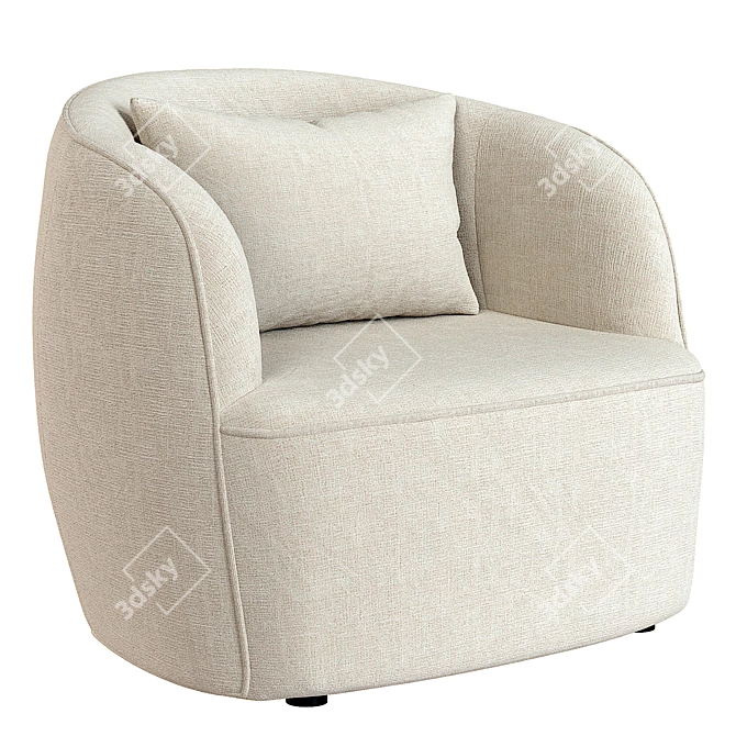 Stylish Boucle Elodie Armchair 3D model image 1