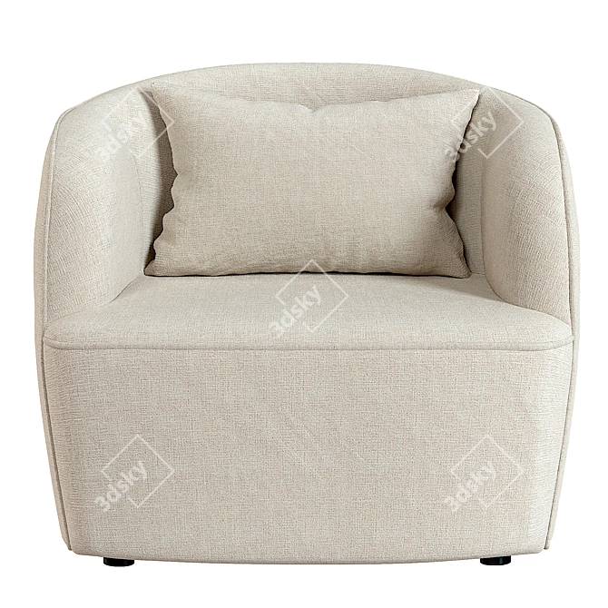 Stylish Boucle Elodie Armchair 3D model image 2