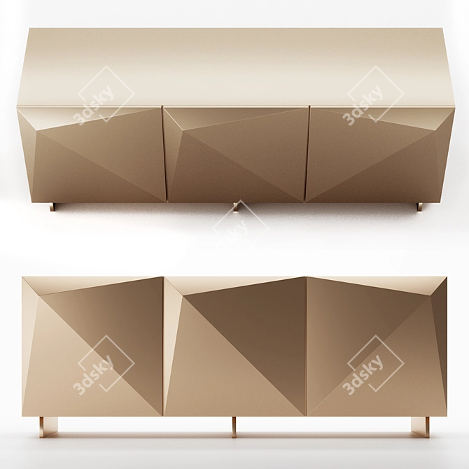 Origami Reflex Sideboard: Stylish Storage for Your Living Room 3D model image 1