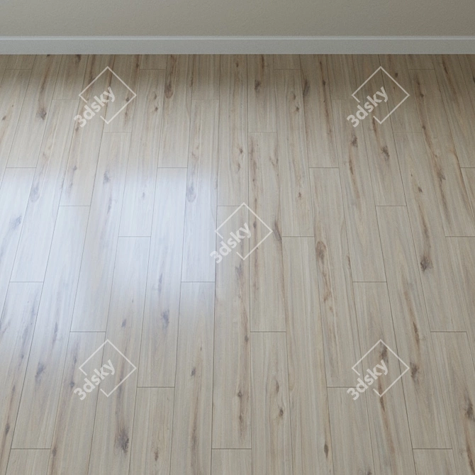 Organic Oak Parquet Flooring 3D model image 2