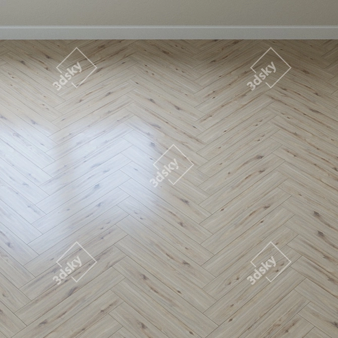 Organic Oak Parquet Flooring 3D model image 3