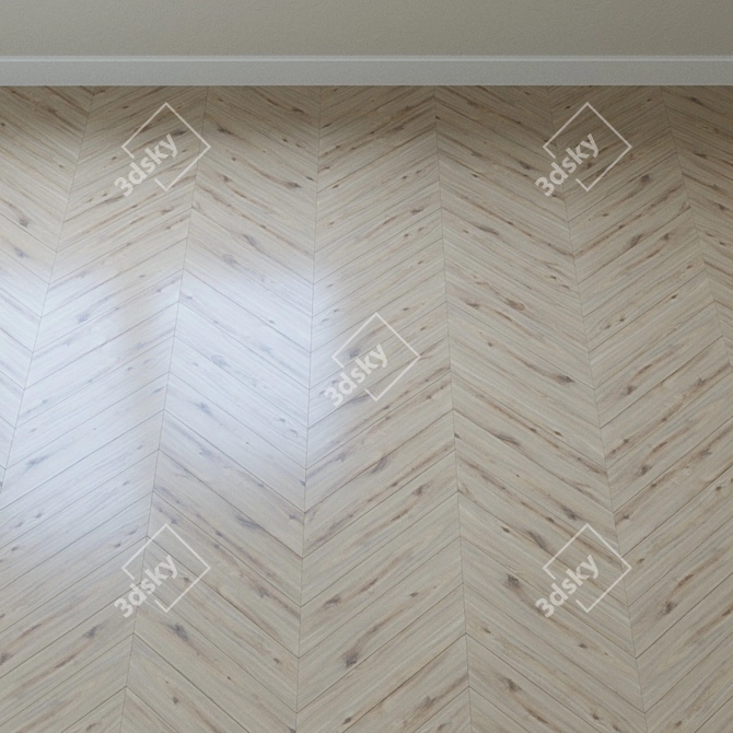 Organic Oak Parquet Flooring 3D model image 4