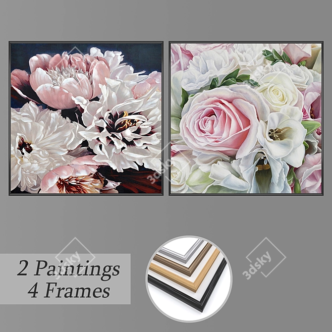 Elegant Wall Art Set 3D model image 1