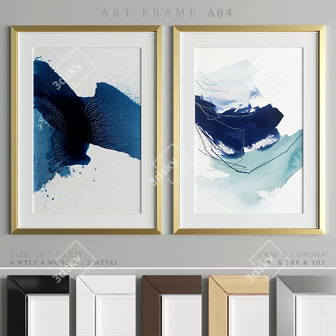 Modern Art Frame A04 - 50x70cm 3D model image 1