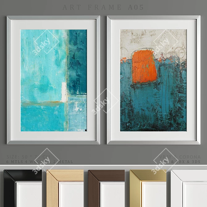 Multi-Material Art Frame - 50x70cm 3D model image 1