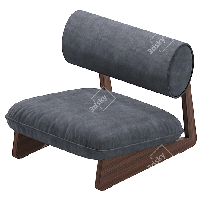 Elegant Wabi Lounge Chair 3D model image 2